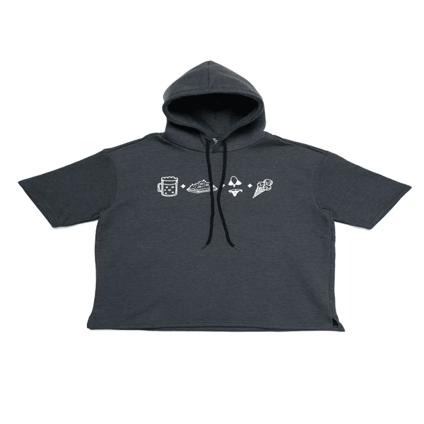 DeNekstBestDNB Bluza Hoodie Młyn Krótki Rękaw GraphiteBluza z kapturemMERCHIT