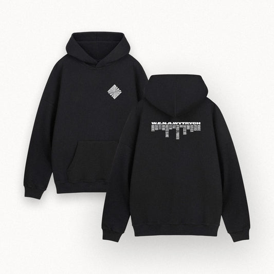 Wytrych black on white hoodie