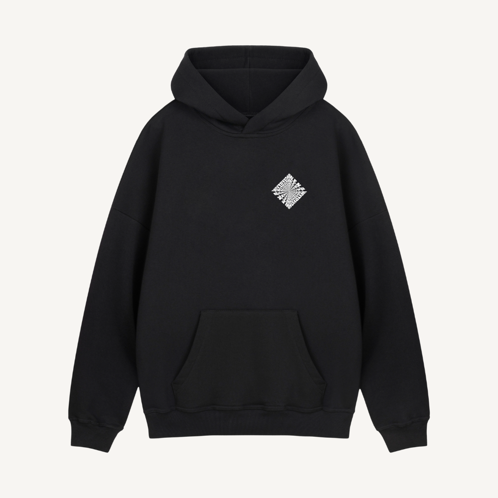 Wytrych black on white hoodie