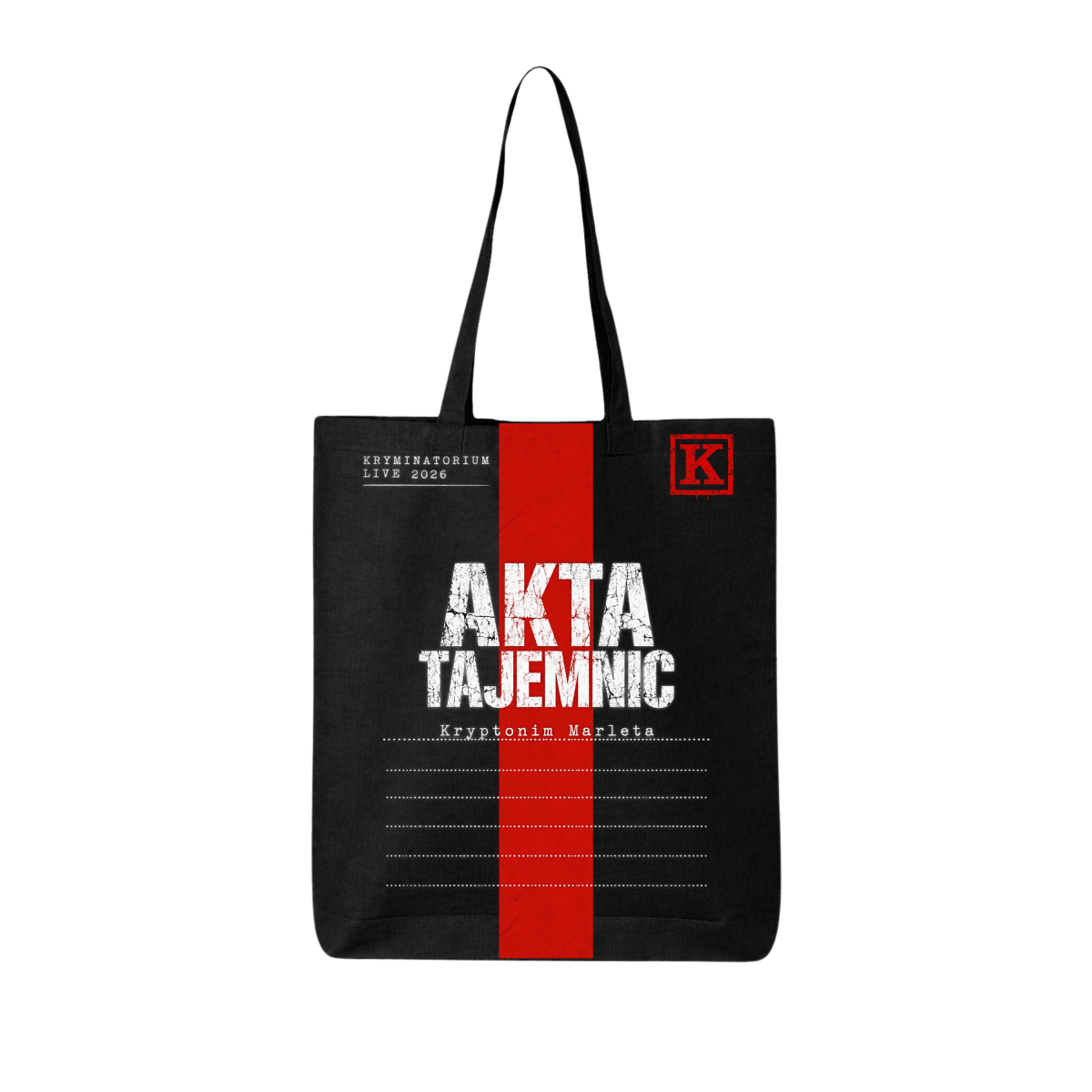 KRYMINALNE MIASTOKRYMINATORIUM LIVE AKTA TAJEMNIC TorbaTorbaMERCHIT